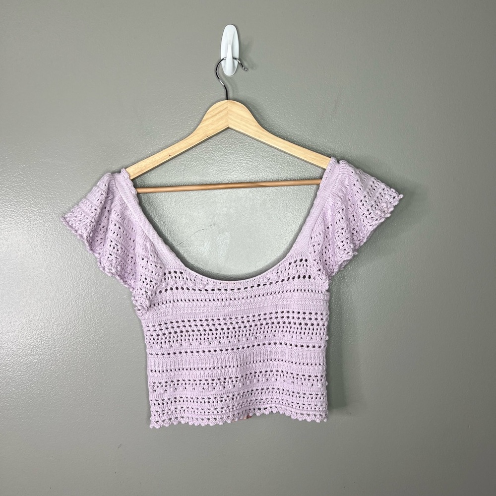 Sincerely Jules Lilac Crochet Crop Top bohemian #hippie coquette size xs